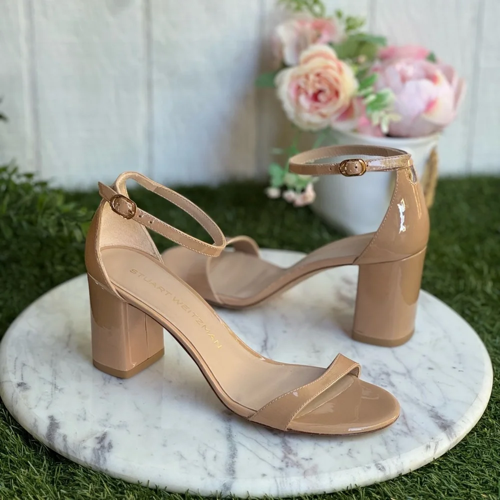 STUART WEITZMAN Nudist Block 75 Sandal (Women) In Adobe size 7 women